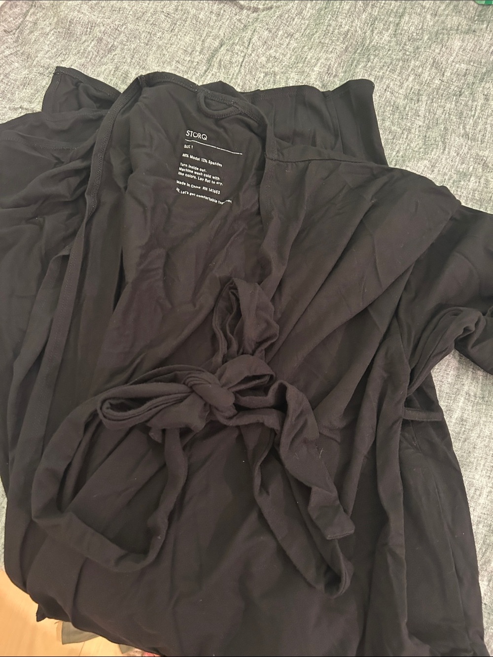 Black Wrap-Front Maternity/Nursing Top